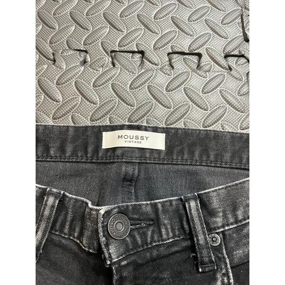 Moussy Vintage Lenwood Skinny‎ Jeans Black Distressed Pants Size 28 Womens - Picture 3 of 10